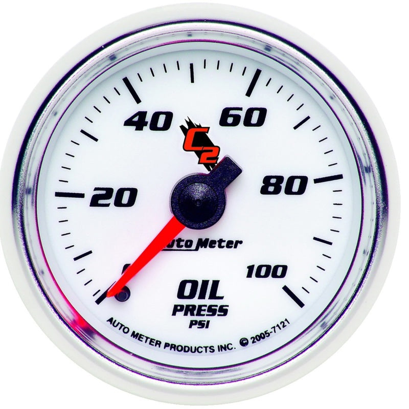 AutoMeter Gauges Autometer C2 52mm Mechanical 0-100 PSI Oil Pressure Gauge