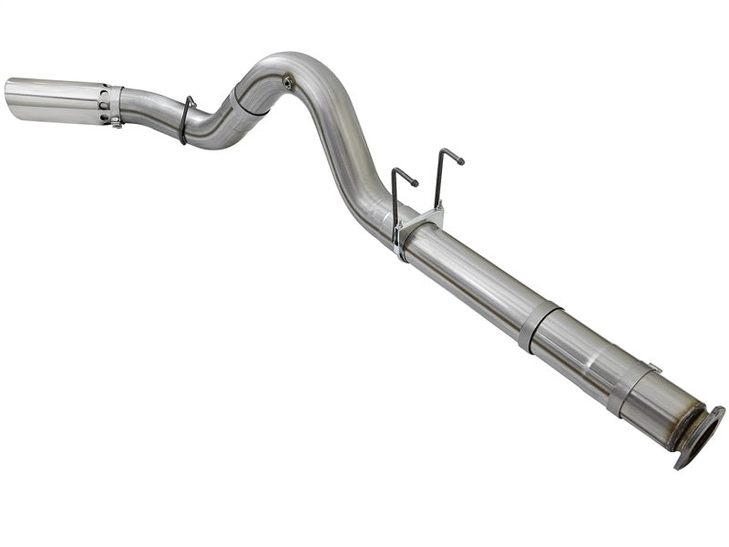 aFe DPF Back aFe LARGE BORE HD 5in 409-SS DPF-Back Exhaust w/Polished Tip 2017 Ford Diesel Trucks V8 6.7L (td)
