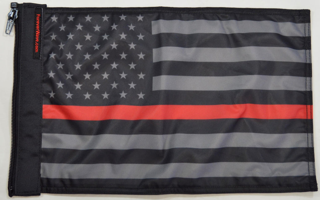 Forever Wave USA Car Flags USA Subdued Thin Red Line Flag Forever Wave - 5197