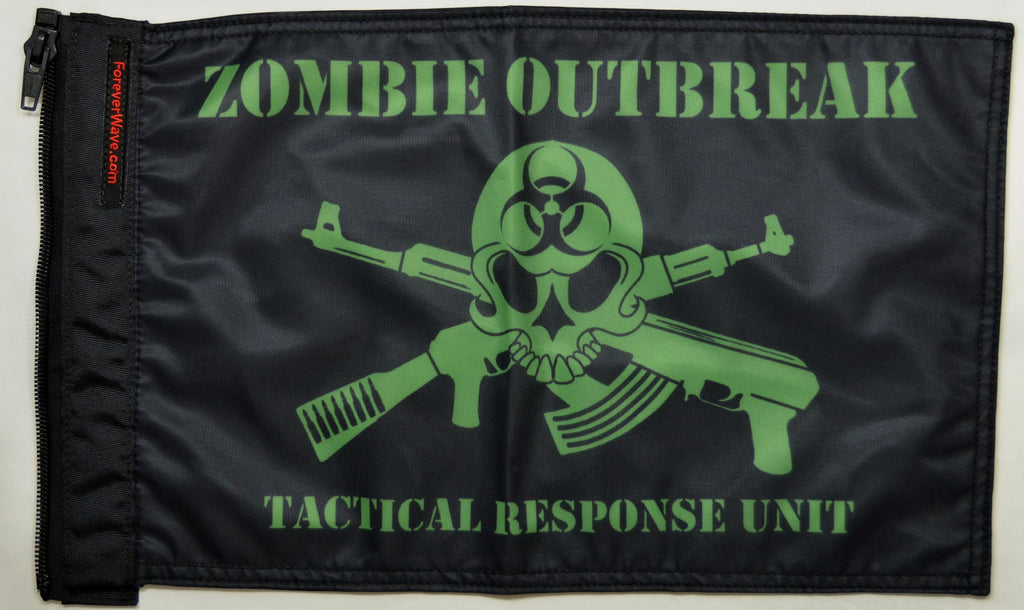 Forever Wave Specialty Car Flags Zombie Outbreak Tactical Response Unit Flag Forever Wave - 5203
