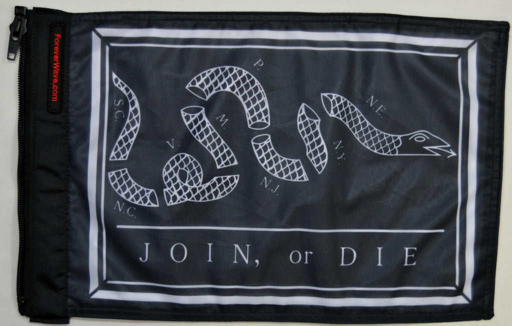Forever Wave Historical Car Flags Franklin Join or Die Flag Forever Wave - 5209