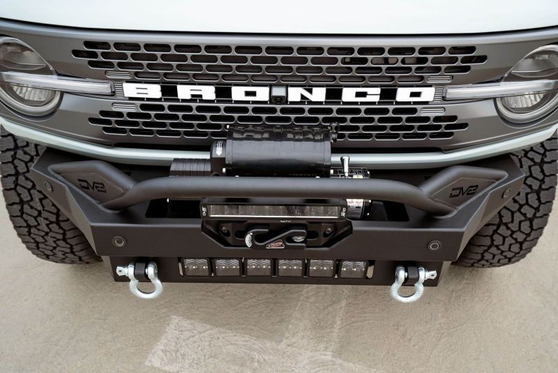 DV8 Offroad Bumpers - Steel DV8 Offroad 2021+ Ford Bronco Modular Front Bumper Winch Capable w/ Auxiliary Light Mounts