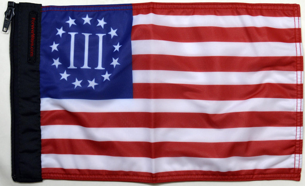 Forever Wave Historical Car Flags Nyberg Three Percenter Flag Forever Wave - 5229