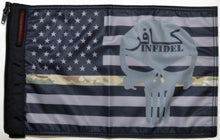 Load image into Gallery viewer, Forever Wave USA Car Flags USA Subdued Thin Camo Line Infidel Punisher Flag Forever Wave - 5259