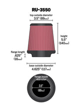 Load image into Gallery viewer, K&amp;N Engineering Air Filters - Universal Fit K&amp;N Universal Rubber Filter 3 1/2 inch FLG / 4 5/8 inch Base / 3-1/2 inch Top / 5 1/2 inch Height