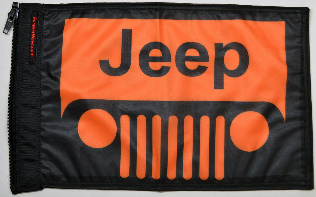 Forever Wave Specialty Car Flags Jeep Grill Flag Orange Forever Wave - 5278