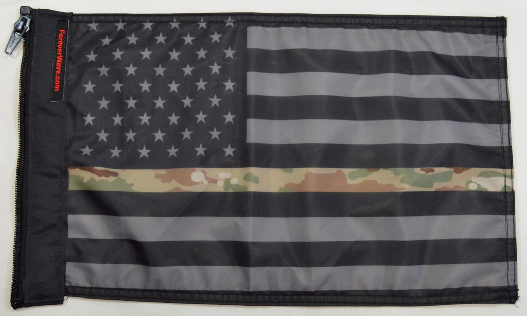 Forever Wave USA Car Flags USA Subdued Thin Camo Line Flag Forever Wave - 5279