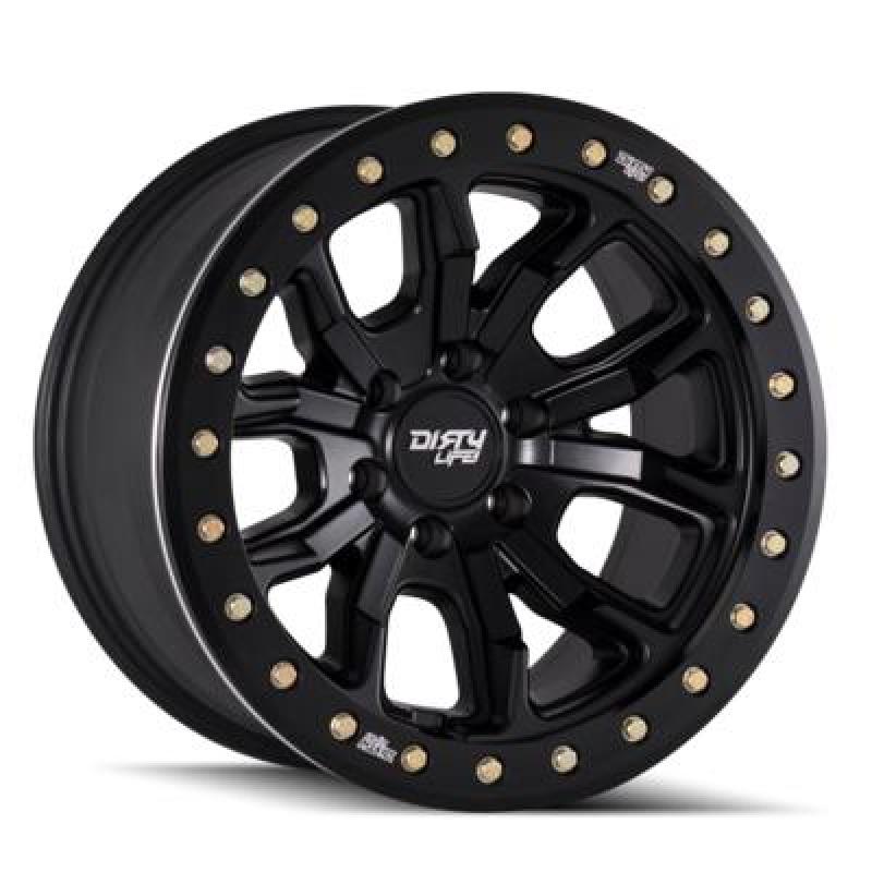 Dirty Life Wheels - Cast Dirty Life 9303 DT-1 17x9 / 5x127 BP / -12mm Offset / 78.1mm Hub Matte Black Wheel - Beadlock