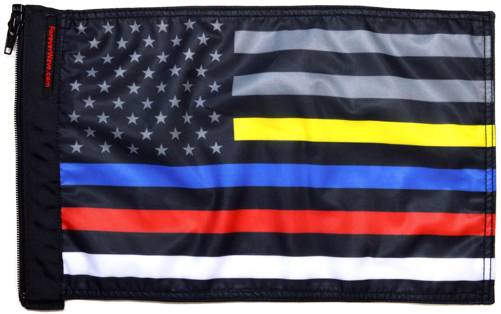 Forever Wave USA Car Flags USA Subdued Protect The 3 Flag Forever Wave - 5352