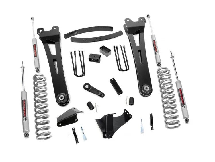 Rough Country Lift Kits 6 Inch Ford 05-07 F-250/F-350 Super Duty Radius Arm Suspension Lift Kit Premium N3 Shocks Diesel Rough Country - 536.20