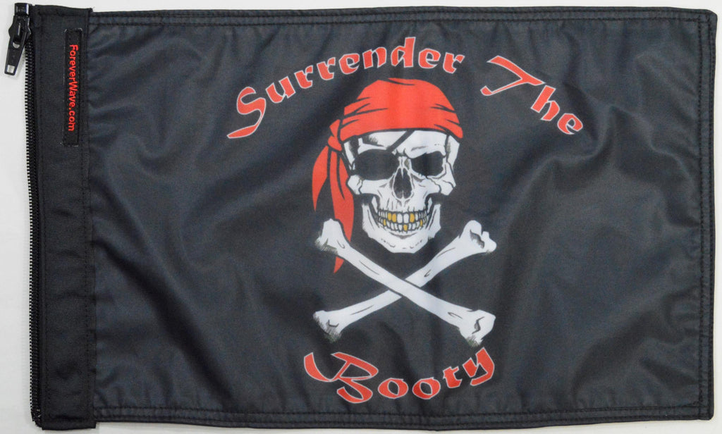 Forever Wave Pirate Car Flags Surrender The Booty Flag Forever Wave - 5390