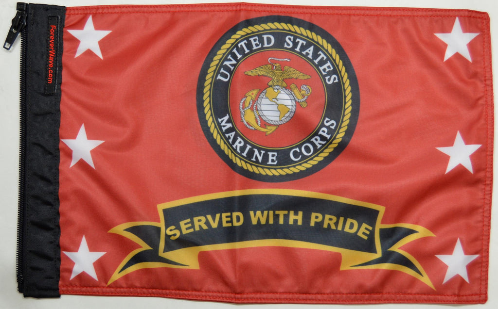 Forever Wave Military Car Flags Marines Served With Pride Flag Forever Wave - 5399