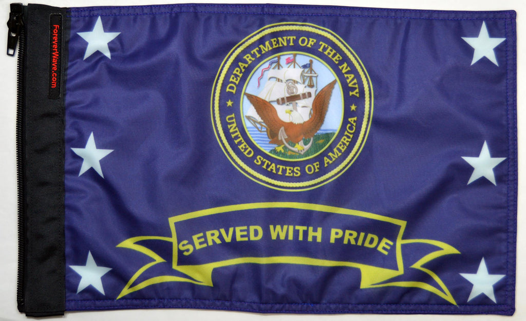 Forever Wave Military Car Flags Navy Served With Pride Flag Forever Wave - 5454