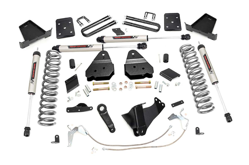 Rough Country Lift Kits 6 Inch Suspension Lift Kit w/V2 Shocks Diesel Overload Springs 15-16 F-250 Super Duty Rough Country - 54870