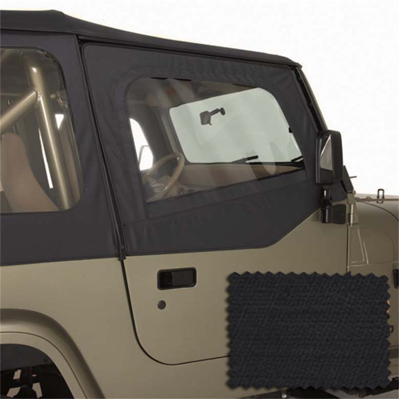 Rugged Ridge Doors Rugged Ridge Upper Soft Door Kit Black Diamond 88-95 Jeep Wrangler YJ