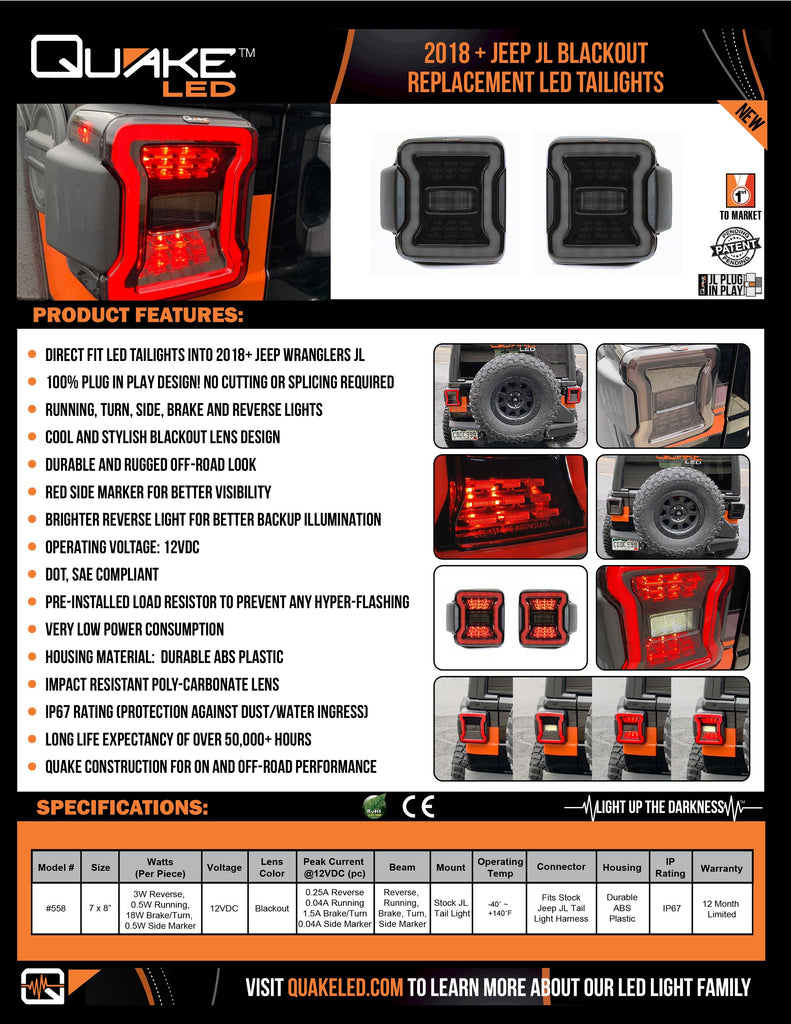 Quake LED Tail Light You gotta check out Quake LED's new Jeep Wrangler JL tail lights - QTE558