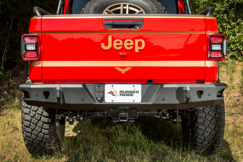 Rugged Ridge Bumpers - Steel Rugged Ridge HD Bumper Rear 20-21 Jeep Gladiator JT
