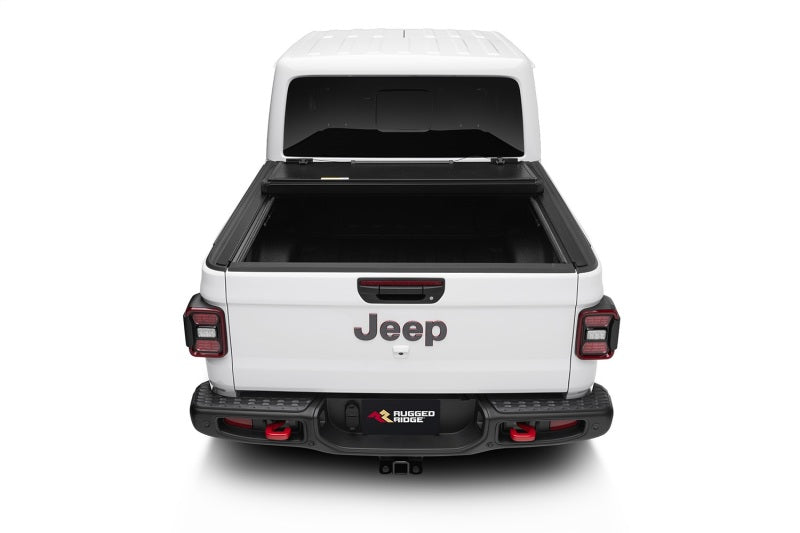 Rugged Ridge Tonneau Covers - Hard Fold Rugged Ridge Armis Hard Folding With LINE-X Bed Cover 2020 JT