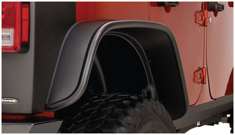 Bushwacker Fender Flares Bushwacker 07-18 Jeep Wrangler Unlimited Flat Style Flares 2pc 4-Door Sport Utility Only - Black