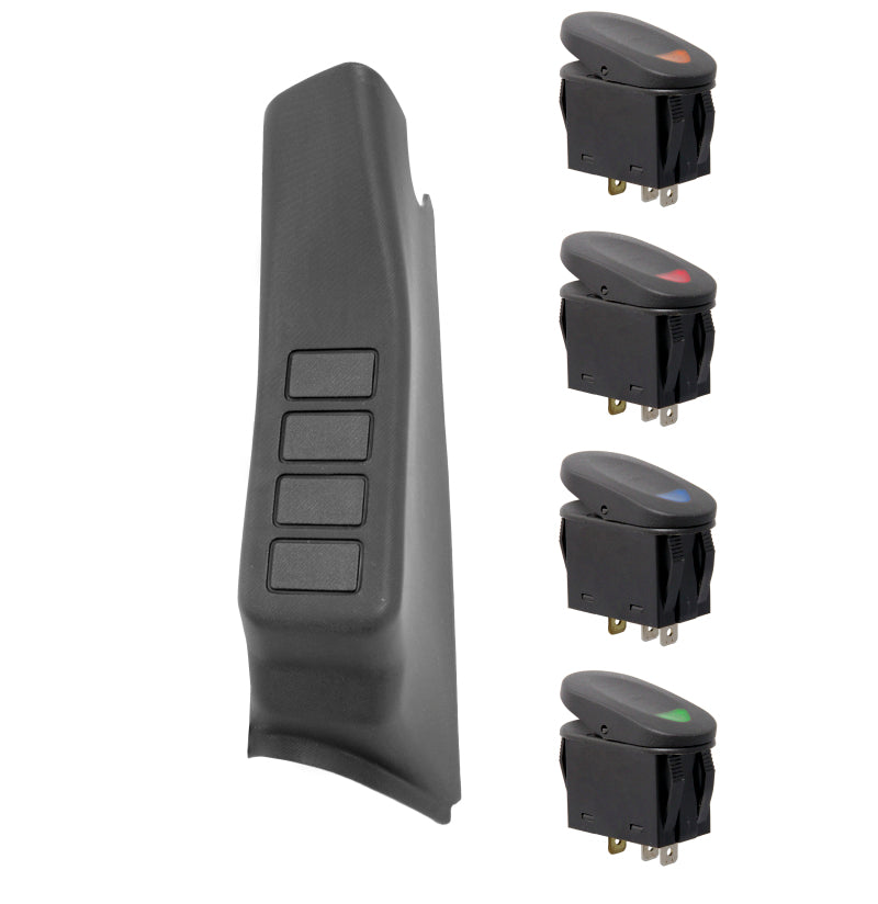 Rugged Ridge Dash & Interior Trim Rugged Ridge A-Pillar 4 Switch Pod Kit Black LHD 11-18 JK