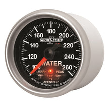 Load image into Gallery viewer, AutoMeter Gauges Autometer Sport-Comp II 52.4mm 100-260 Deg F Water Temp Peak &amp; Warn w/ Electronic Control Gauge