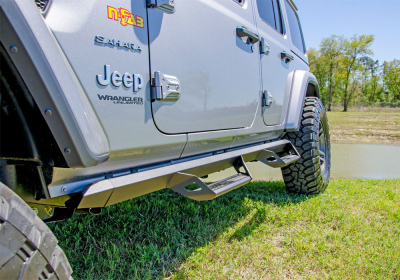 N-Fab Nerf Bars N-Fab Predator Pro Step System 2018 Jeep Wrangler JL 4 Door SUV - Tex. Black