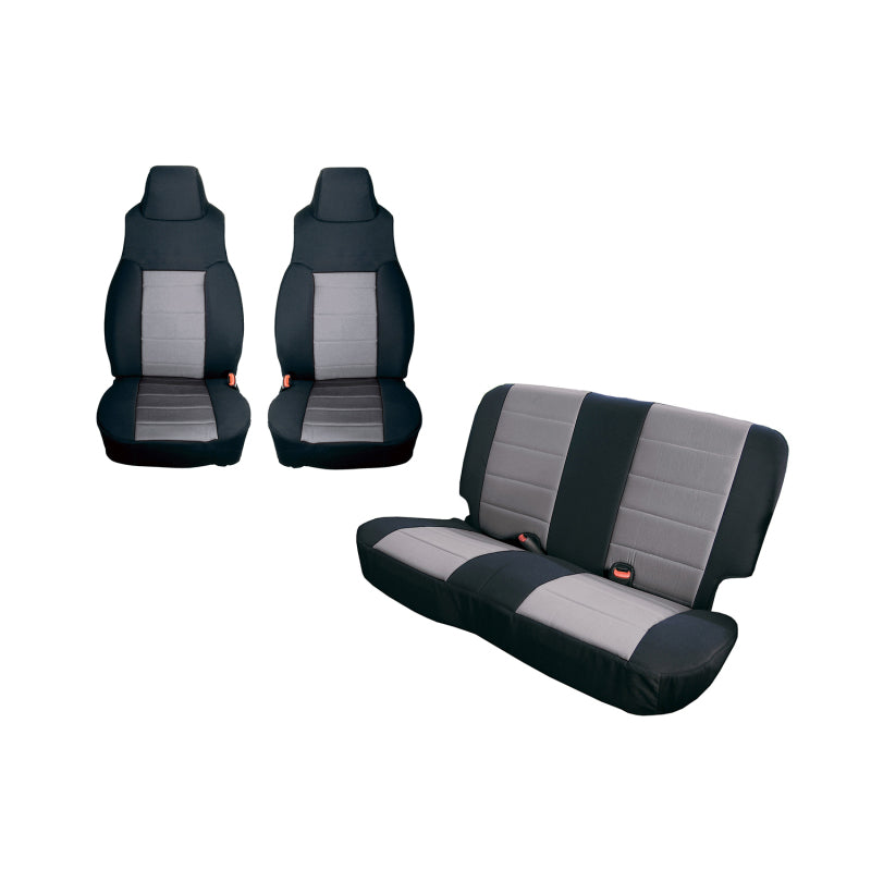 Rugged Ridge Seat Covers Rugged Ridge Seat Cover Kit Black/Gray 03-06 Jeep Wrangler TJ