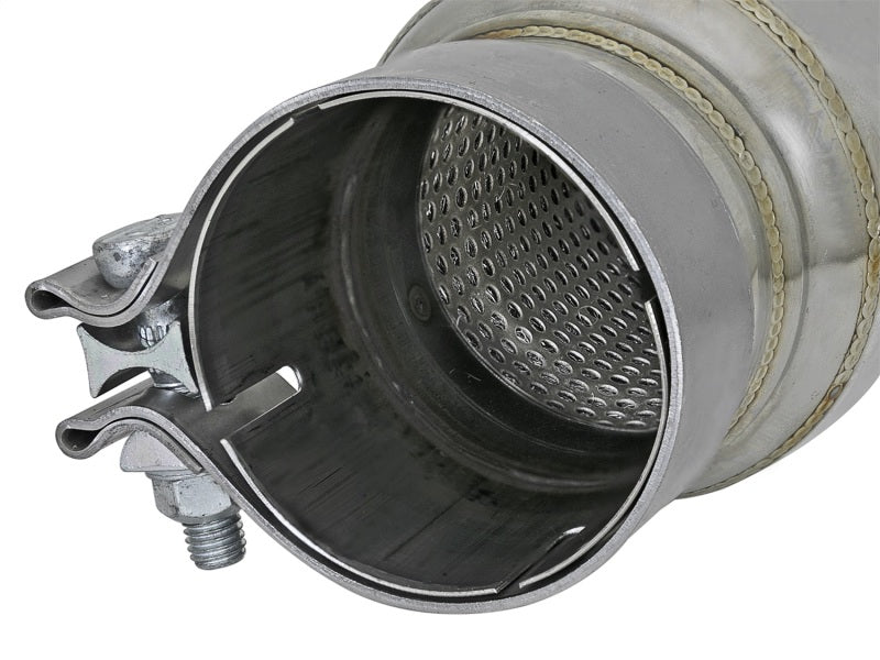 aFe X Pipes aFe MACH Force-Xp 409 SS Resonator 3in. Inlet/Outlet / 4in. Diameter / 12in. Body / 16in. Length