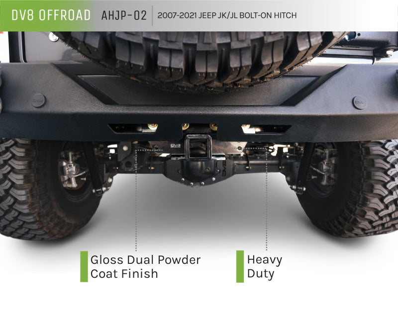 DV8 Offroad Hitch Receivers DV8 Offroad 07-21 Jeep Wrangler (JK/JL) Bolt-On Hitch w/o Lights