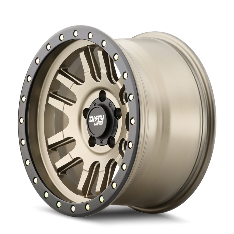 Dirty Life Wheels - Cast Dirty Life 9309 Canyon Pro 17x9/6x139.7 BP/0mm Offset/106mm Hub Satin Gold Wheel - Beadlock