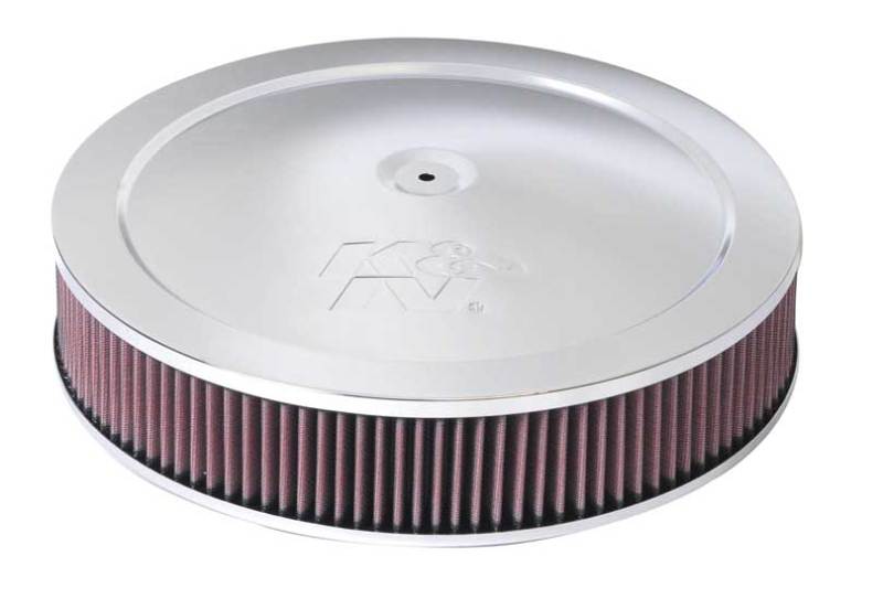 K&N Engineering Air Filters - Direct Fit K&N 14in Red Custom Air Cleaner Assembly - 5.125in ID x 14in OD x 2.75in H x 1.25in Drop Base