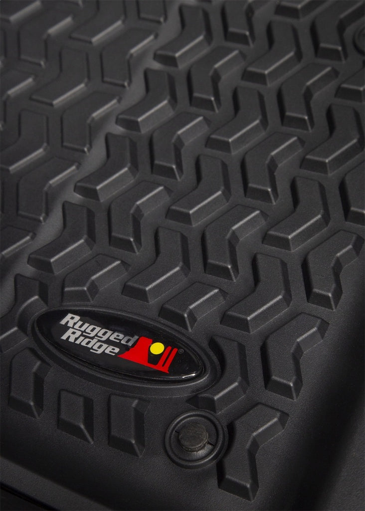 Rugged Ridge Floor Mats - Rubber Rugged Ridge Floor Liner Front Black 2018-2020 Jeep Wrangler 2020 Gladiator JL / JT