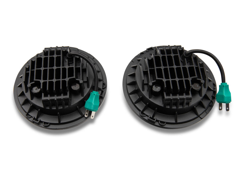 Raxiom Headlights Raxiom 97-18 Jeep Wrangler TJ/JK Axial Series LED Daymaker Headlights- Black Housing (Clear Lens)