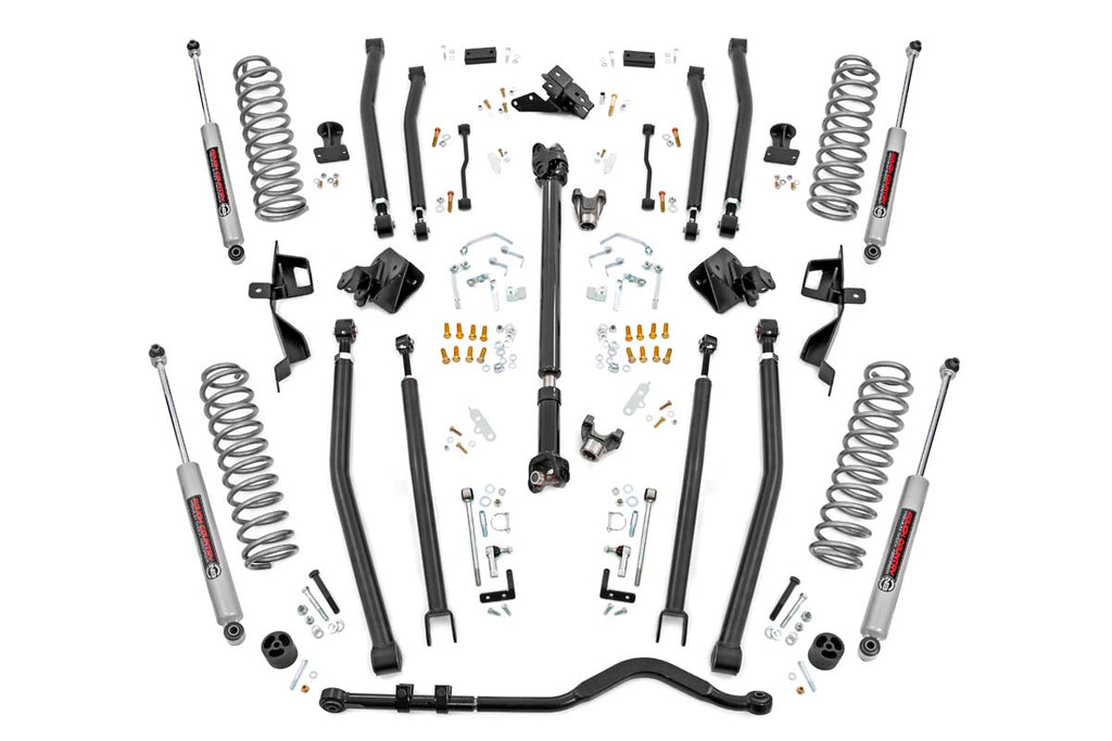 Rough Country Lift Kits 4 Inch Long Arm Suspension Lift Kit w/N3 Shocks 18-20 Wrangler JL 4 Door Rough Country - 61930