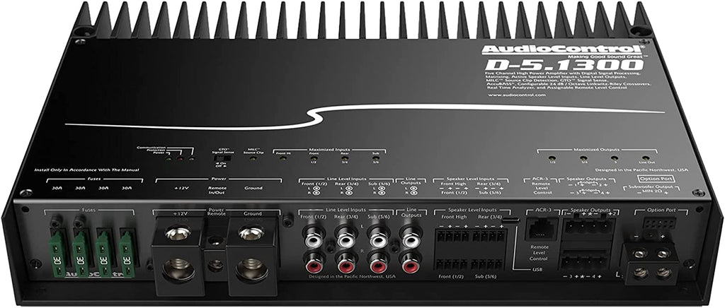 Stinger Off-Road Audio AudioControl D-5.1300 High-Power 5-Channel DSP Matrix Amplifer with Accubass