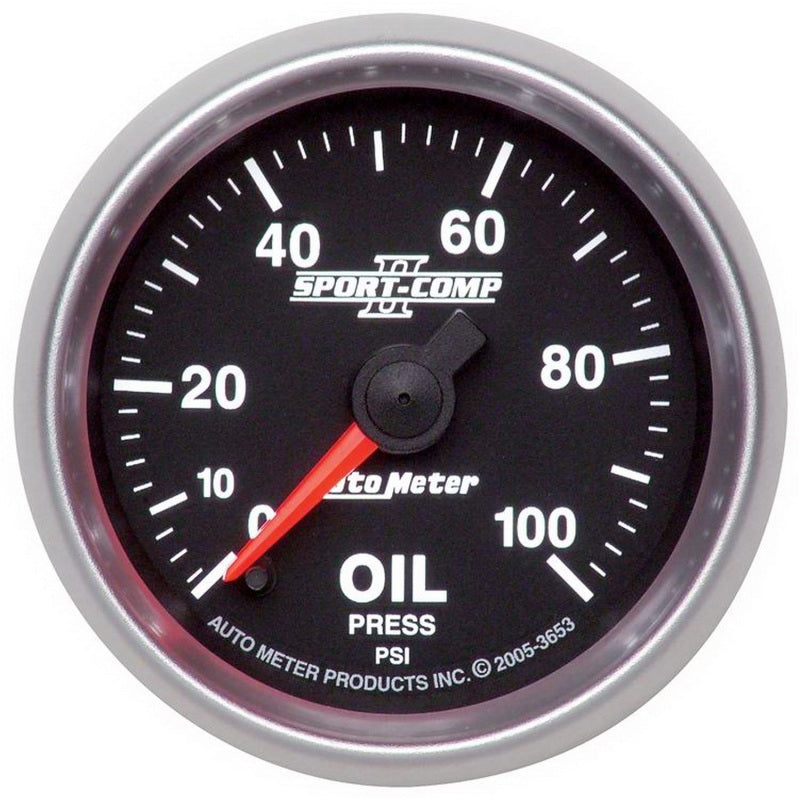 AutoMeter Gauges Autometer Sport-Comp II 52mm 0-100 PSI Electronic Oil Pressure Gauge