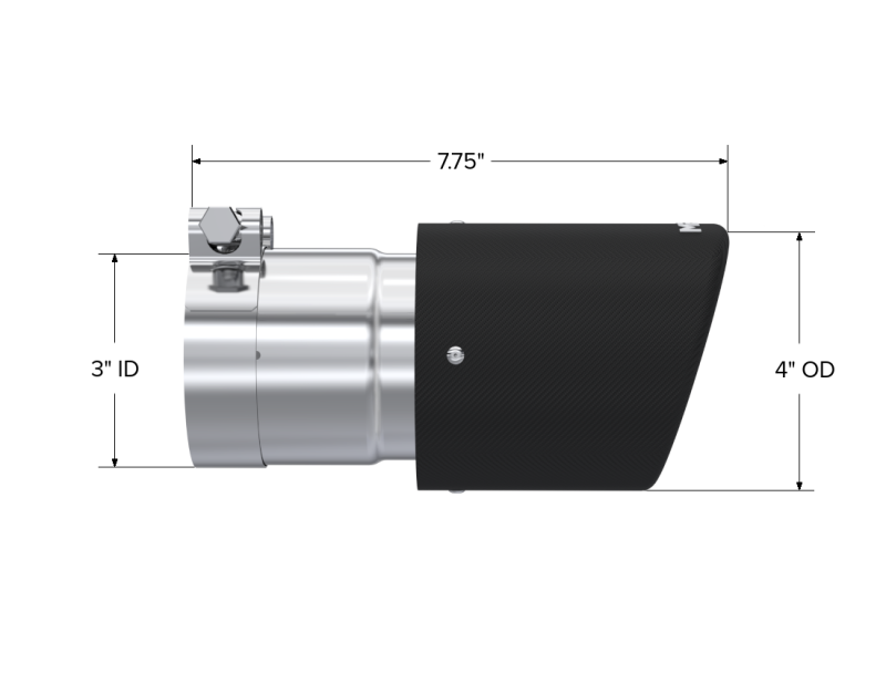 MBRP Tips MBRP Universal Carbon Fiber Tip 4in OD/3in Inlet/7.7in L