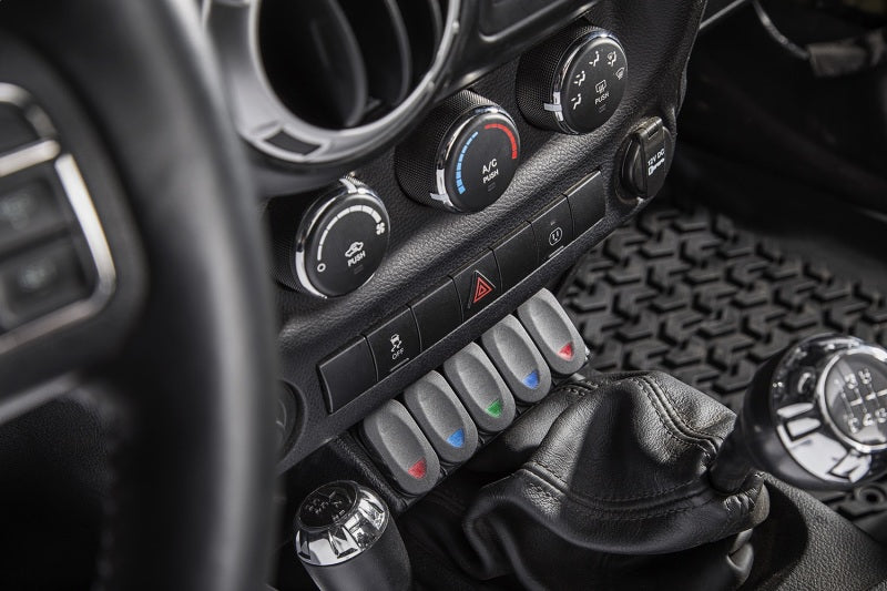 Rugged Ridge Dash & Interior Trim Rugged Ridge Lower Console Switch Panel 11-18 Jeep Wrangler JK/JKU