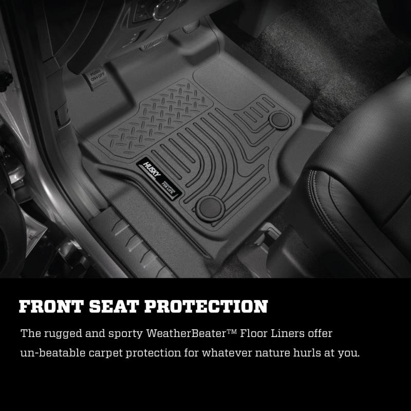 Husky Liners Floor Mats - Rubber Husky Liners 09-12 Ford F-150 Regular/Super/Super Crew Cab WeatherBeater Black Floor Liners