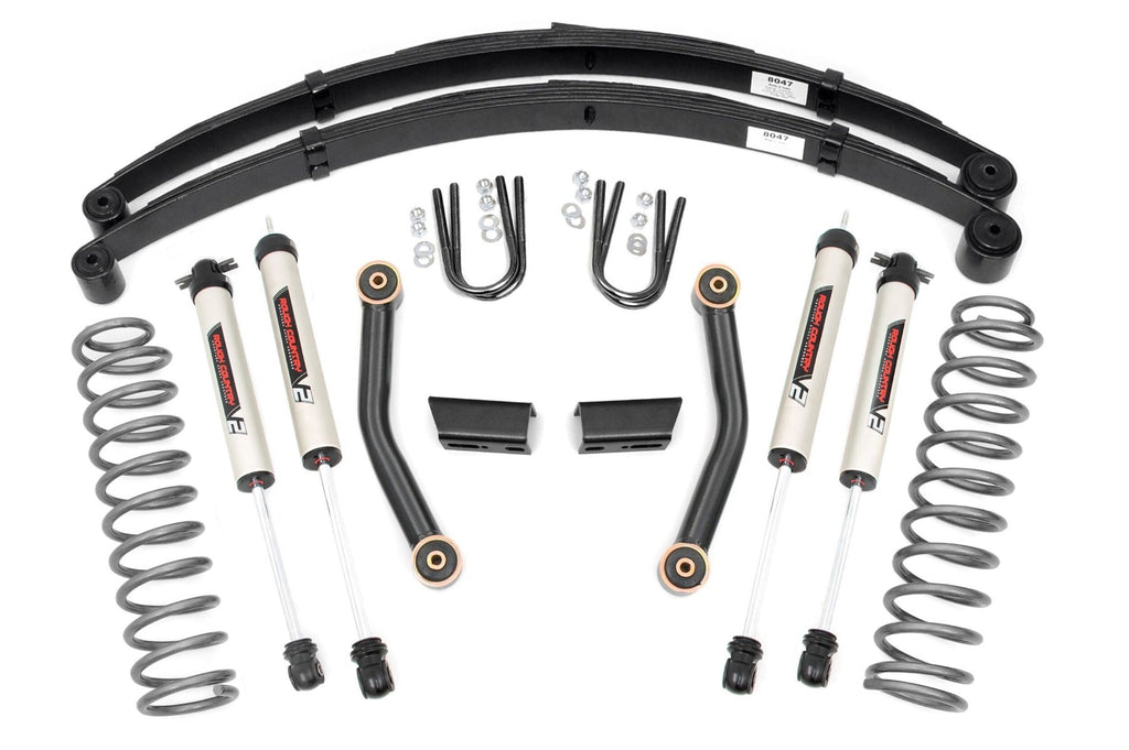 Rough Country Lift Kits Jeep Cherokee XJ 3 Inch Series II Suspension Lift Kit w/V2 Shocks Leaf Springs For 84-01 Jeep Cherokee XJ Rough Country - 630X70