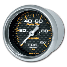 Load image into Gallery viewer, AutoMeter Gauges Autometer Carbon Fiber 52mm 100 PSI Electronic Fuel Pressure Gauge