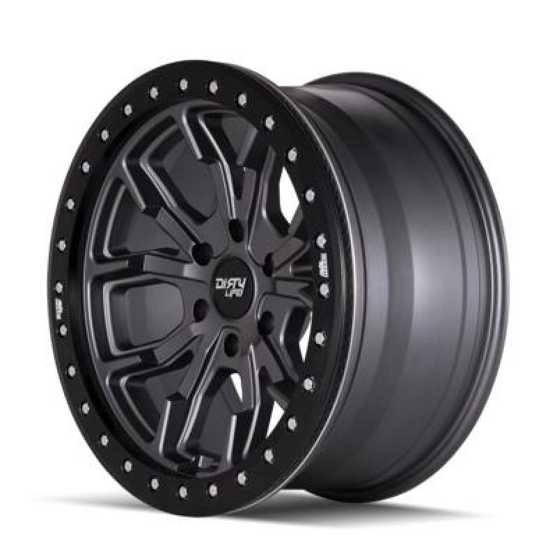 Dirty Life Wheels - Cast Dirty Life 9303 DT-1 17x9/5x127 BP/-12mm Offset/78.1mm Hub Matte Gunmetal Wheel - Beadlock