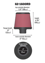 Load image into Gallery viewer, K&amp;N Engineering Air Filters - Universal Fit K&amp;N 2in Base OD x .375in Flange ID x 1.75in H Rubber Base Crankcase Vent Filter