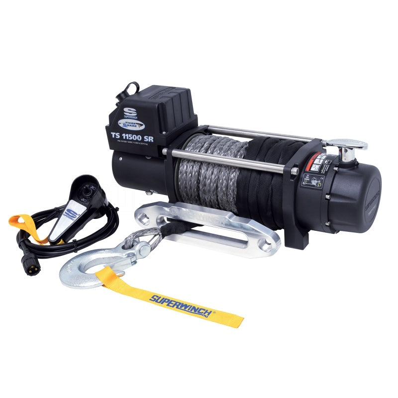 Superwinch Winches Superwinch 11500 LBS 12V DC 3/8in x 80ft Synthetic Rope Tiger Shark 11500 Winch
