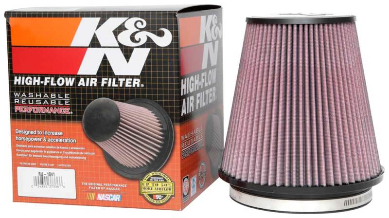 K&N Engineering Air Filters - Universal Fit K&N Universal Clamp-On Air Filter 6in FLG / 7-1/2in B / 5in T / 7-1/2in H