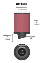Load image into Gallery viewer, K&amp;N Engineering Air Filters - Universal Fit K&amp;N Filter Universal Rubber Filter 2 3/4 inch 10 Degree Flange 4 inch OD 5 inch Height
