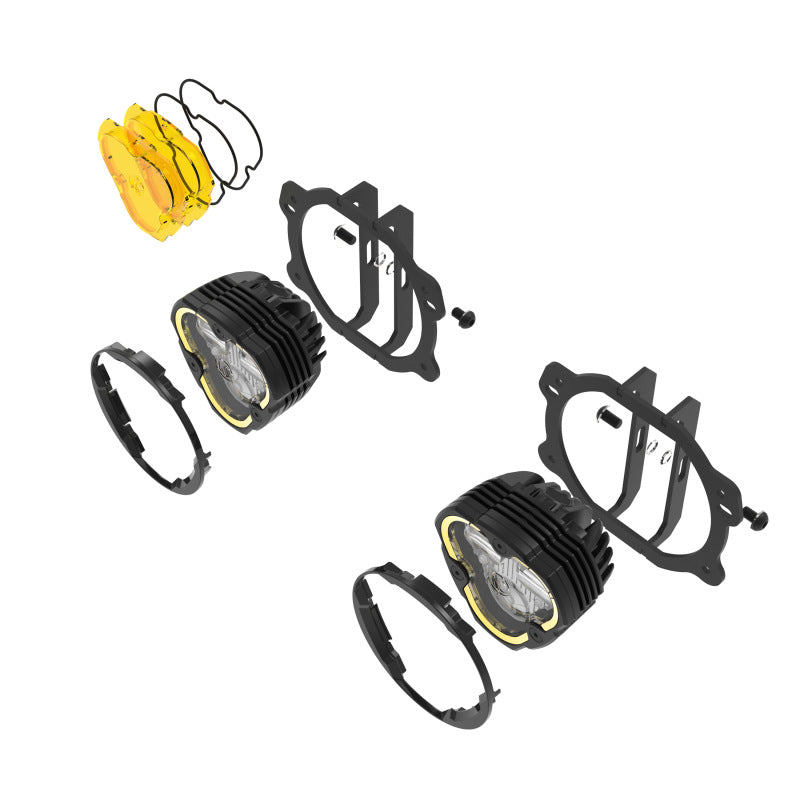 KC HiLiTES Light Bars & Cubes KC HiLiTES FLEX ERA 3 Dual Mode SAE Fog Lights - 2-Light Master Kit for Jeep JK/JL/JT Plastic Bumper