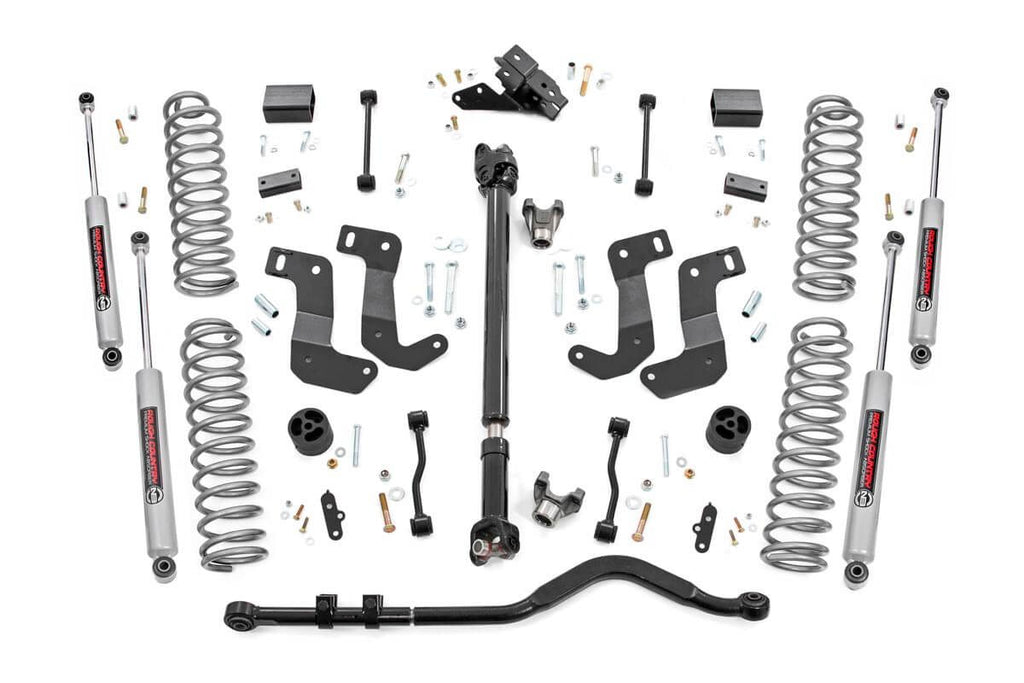 Rough Country Lift Kits 3.5 Inch Jeep Suspension Lift Kit Preminum N3 Shocks Stage 2 Coils & Control Arm Drop 18-20 Wrangler JL Unlimited Rubicon Rough Country - 69031