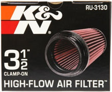 Load image into Gallery viewer, K&amp;N Engineering Air Filters - Universal Fit K&amp;N Filter Universal Rubber Filter 3 1/2 inch Flange 4 5/8 inch Base 3 1/2 inch Top 7 inch Height