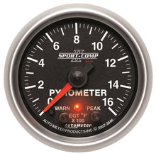 Load image into Gallery viewer, AutoMeter Gauges Autometer Sport-Comp II Full Sweep Electronic 0-1600 Deg F EGT/Pyrometer Peak &amp; Warn w/ Elec Control